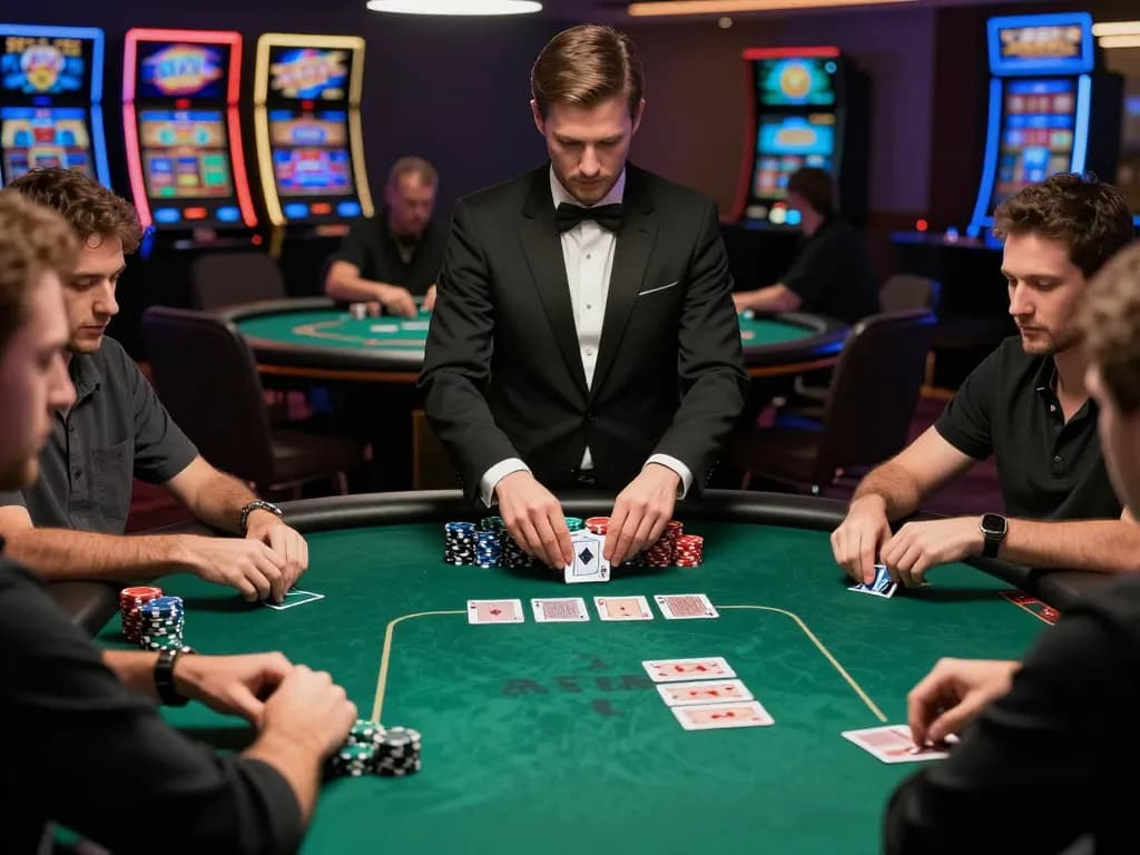Players at Hello88 poker table strategizing their next move with chips ready to win