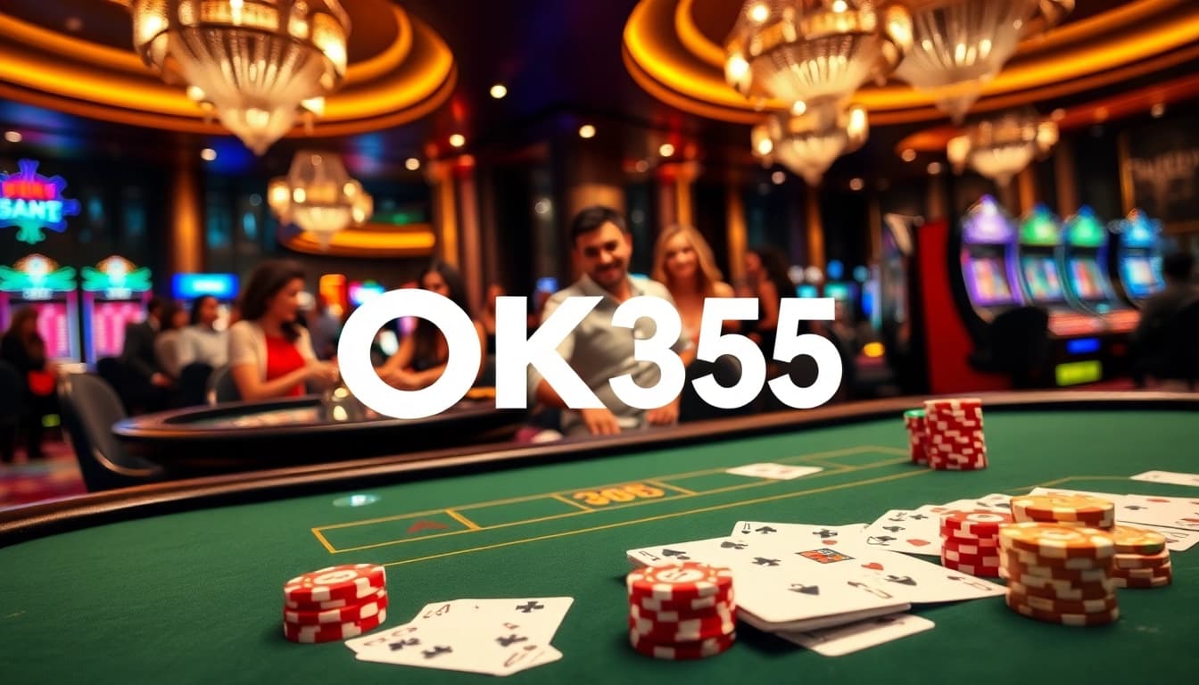 Gamblers enjoying their time at OK365's luxurious casino tables filled with excitement.