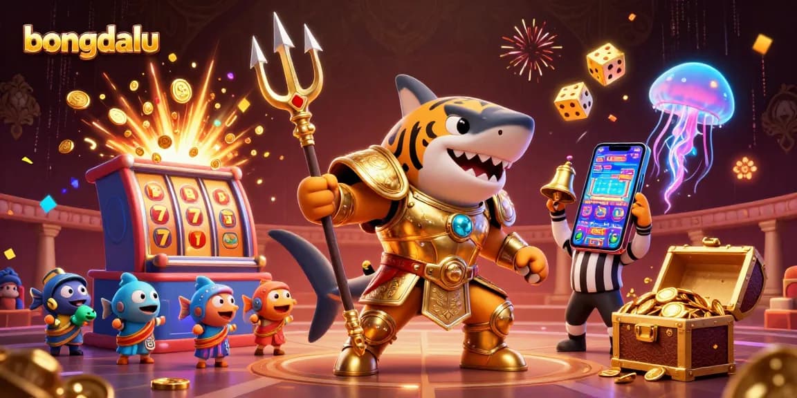 Watch bongdalu's fierce tiger shark gladiator as it battles amidst thrilling casino elements and vibrant jackpots.