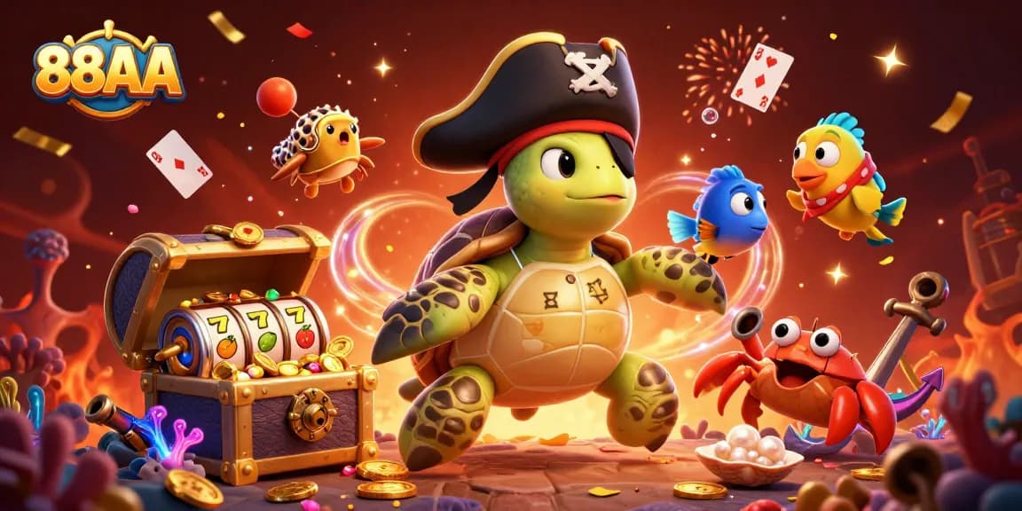 Experience the thrill of 88AA slots with a vibrant underwater treasure scene.