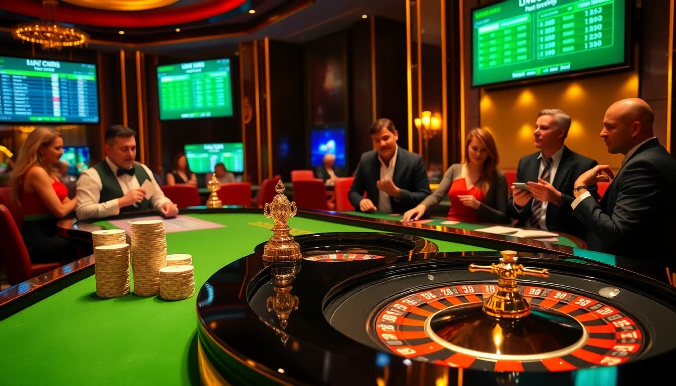 High-stakes gaming scene at https://xx88.gb.net/, featuring a roulette table with excited players.