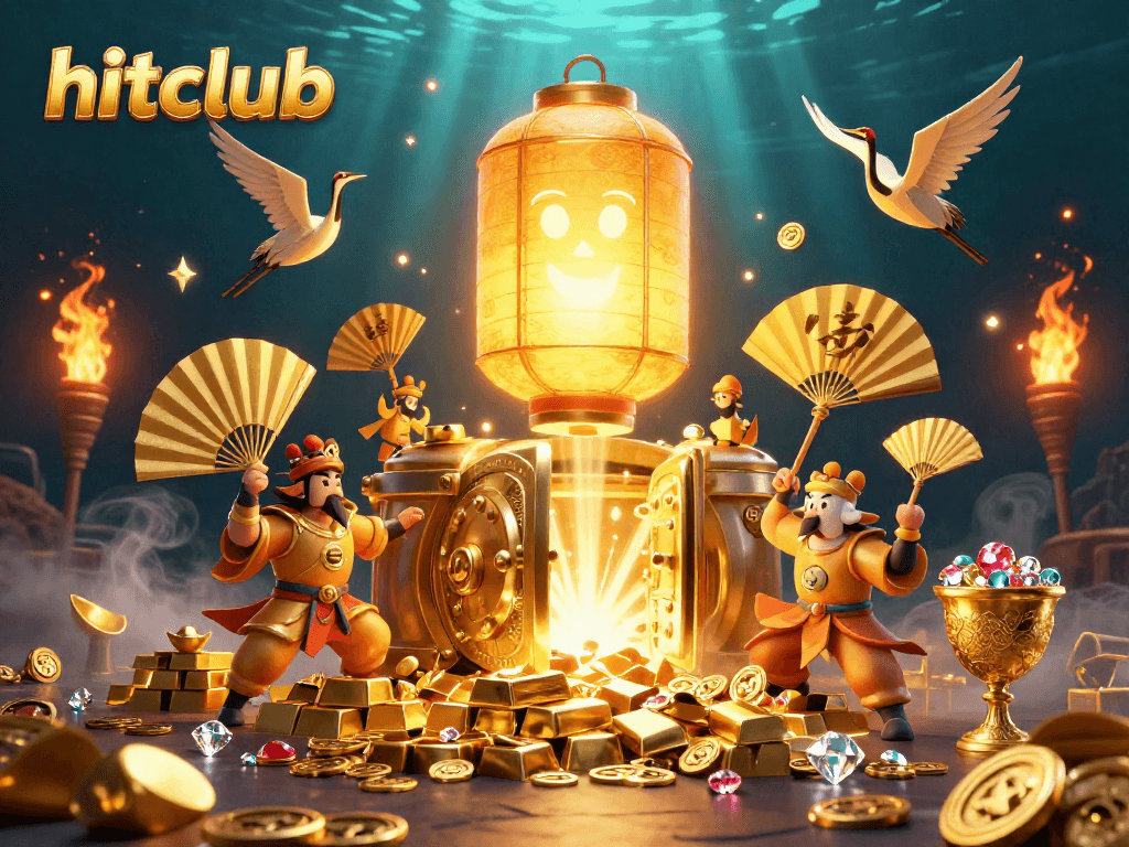 Engage with hitclub as golden treasures illuminate a vibrant casino scene.