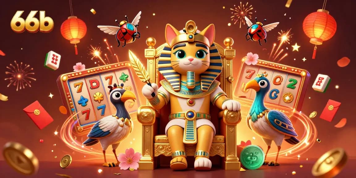 Engage in thrilling slot action with 66b's vibrant games amidst a festive atmosphere.