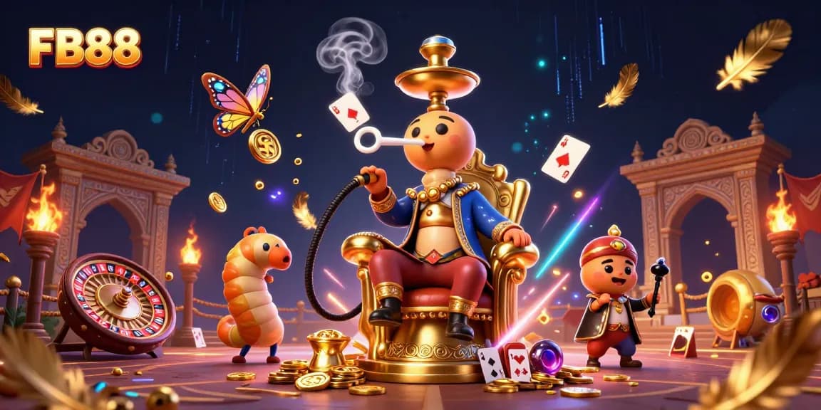 FB88: Engage in vibrant casino action with poker hand smoke rings and golden coins.