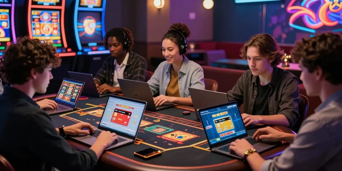 Exciting atmosphere at credit card casinos at https://maic.org.uk with diverse players engaging in vibrant online casino games.