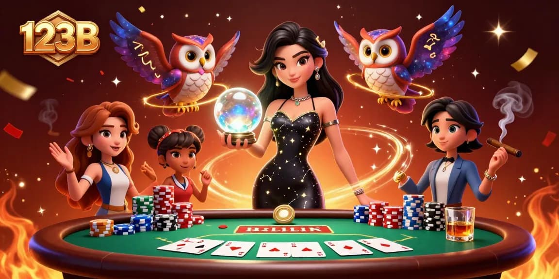 Experience thrilling gameplay at 123B with an engaging poker atmosphere and vibrant casino elements.