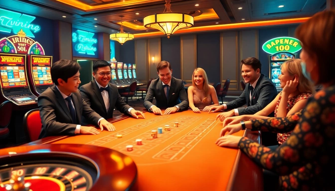 Experience thrilling gameplay at vipwin's elegant casino tables with vibrant chips and professional dealers.