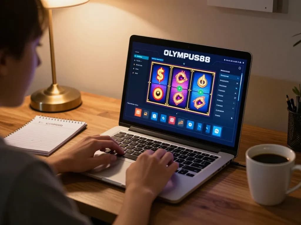 Engaging online gameplay session on OLYMPUS88 showcasing vibrant slot machines.