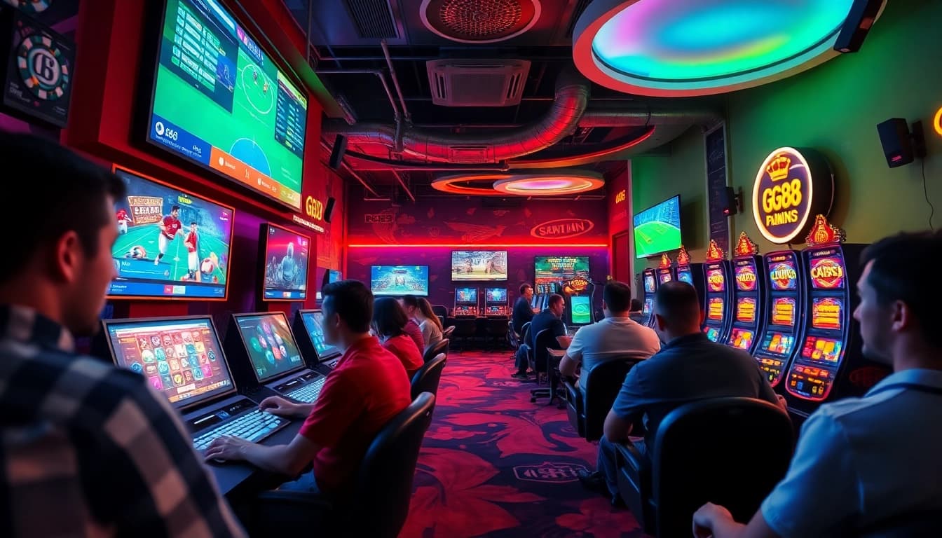 GG88 online gaming experience with players engaging in sports betting and casino games.