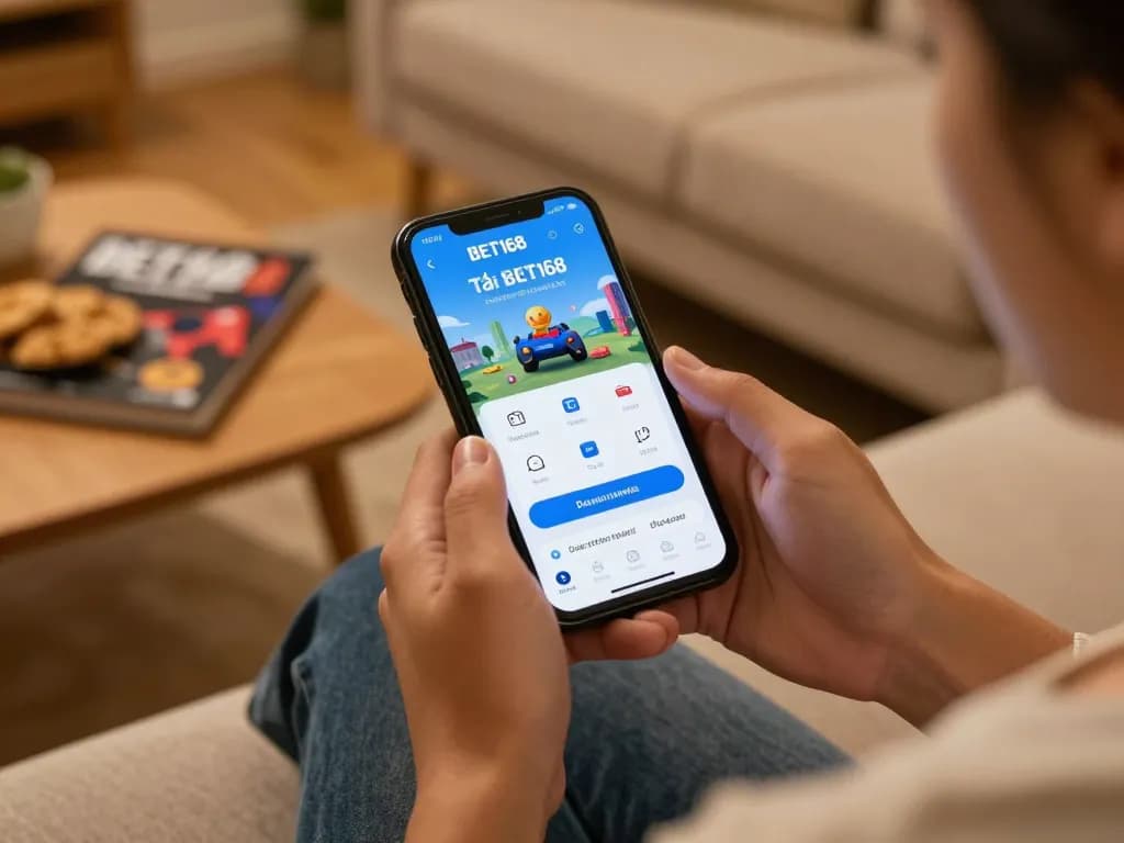 Tải app BET168 on smartphone for easy and exciting online gaming experience at home.