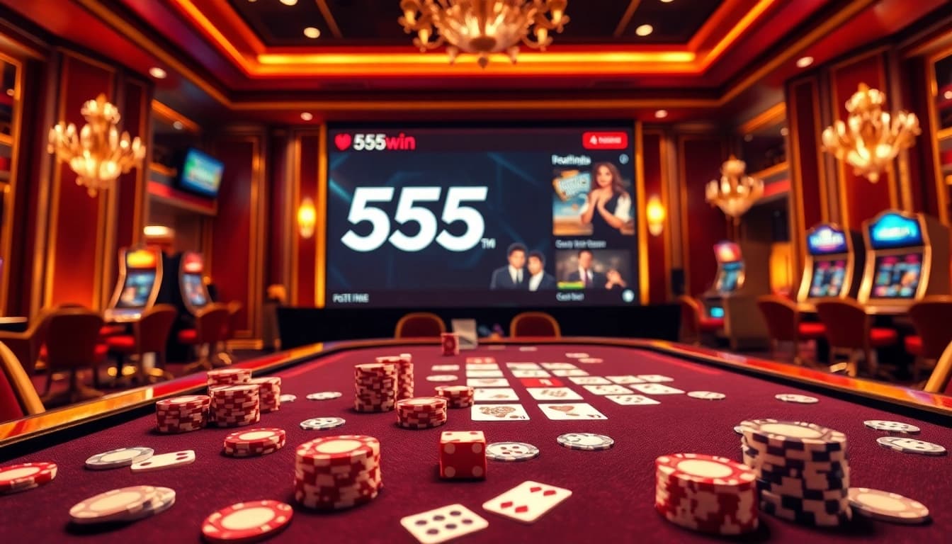 Experience the thrill of gambling at 555win with vibrant casino tables and exciting action!