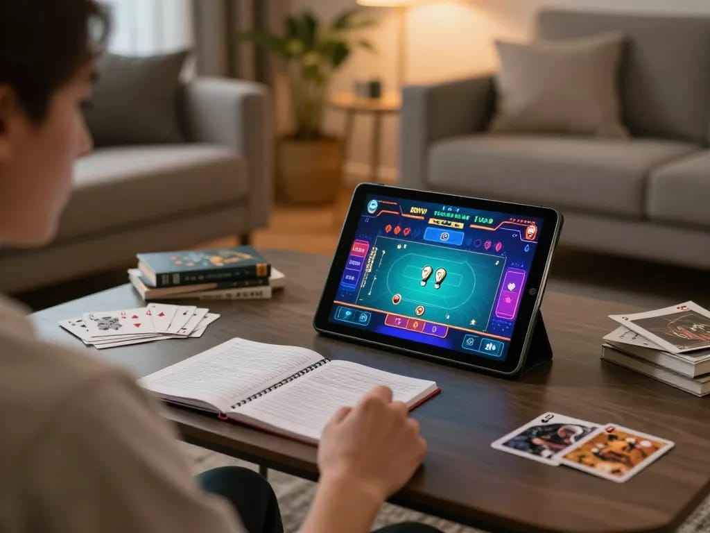 Engaging online poker experience at 88VV.COM with player’s tablet display showing gameplay