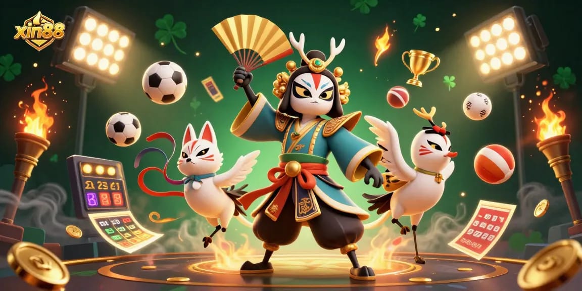 Experience the dynamic thrills of xin88 casino gaming with vibrant 3D characters and sports elements.