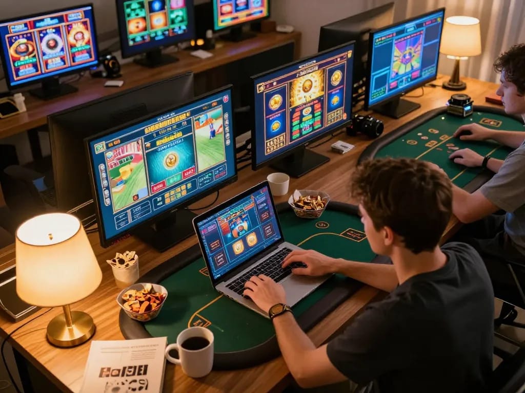 Engaging online gaming session on fah999, showcasing a player exploring vibrant slot games.