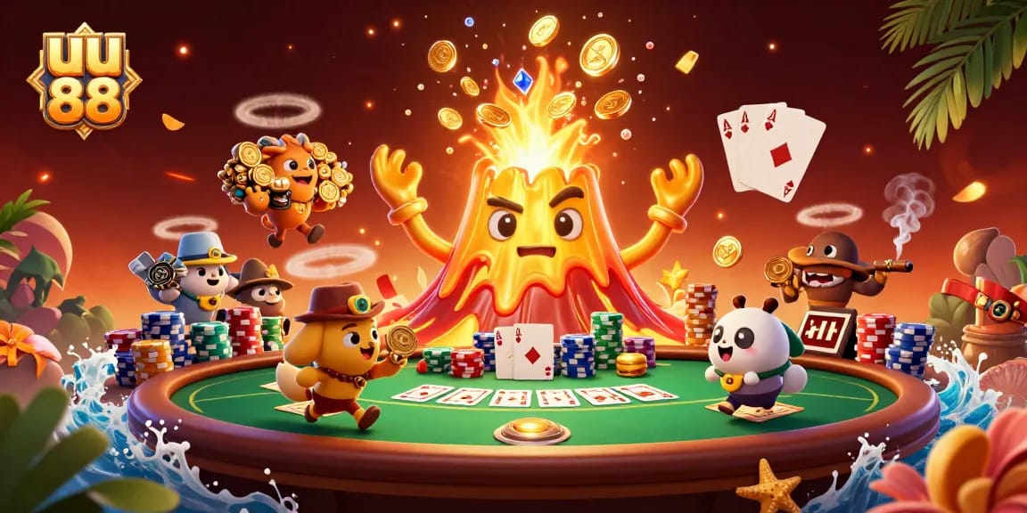 Engage with high-energy gambling action in the uu 88 casino-themed illustration.