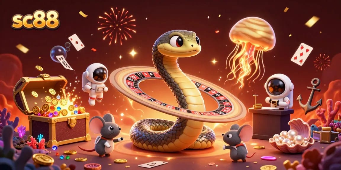 Experience thrilling gameplay with sc88's vibrant 3D illustration of a casino universe full of excitement and adventures.