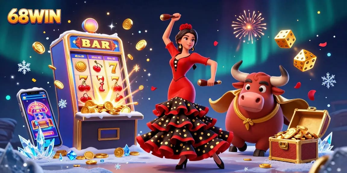 Experience exciting slots and casino games at 68WIN with engaging visuals, vibrant colors!