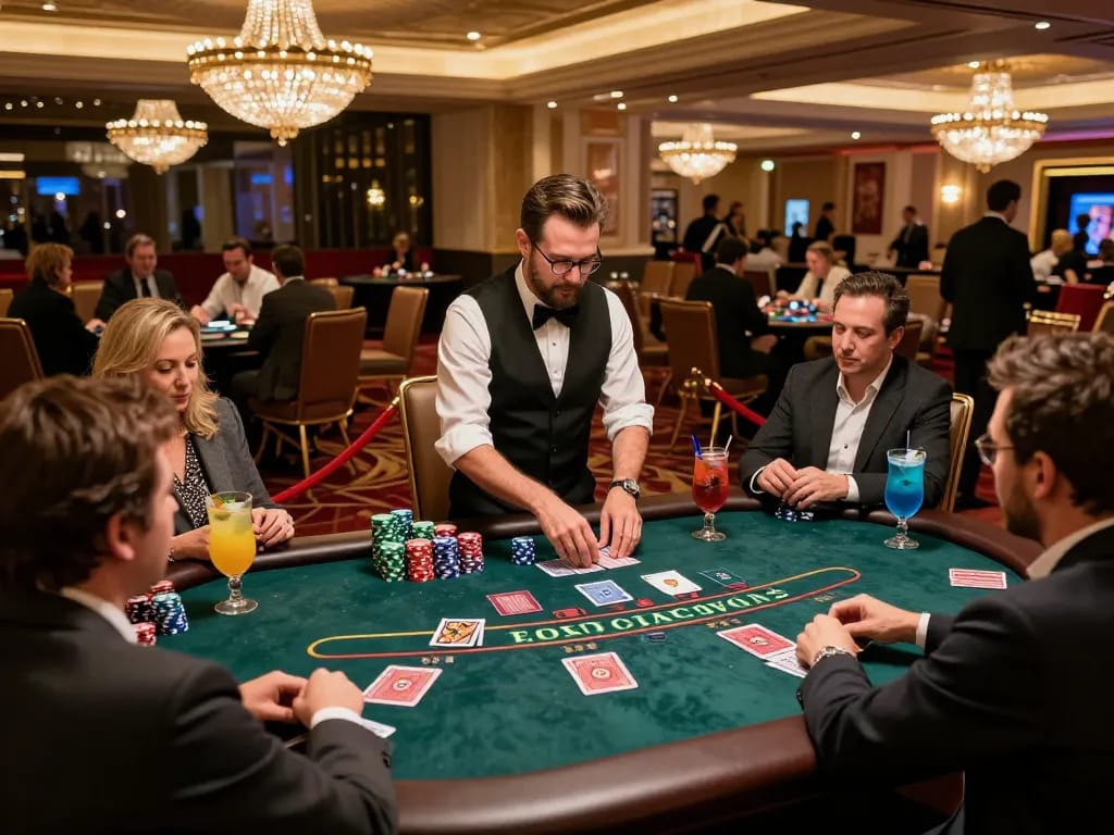 Players actively engaging in a blackjack game at SC88 casino, showcasing strategic gameplay and vibrant atmosphere.