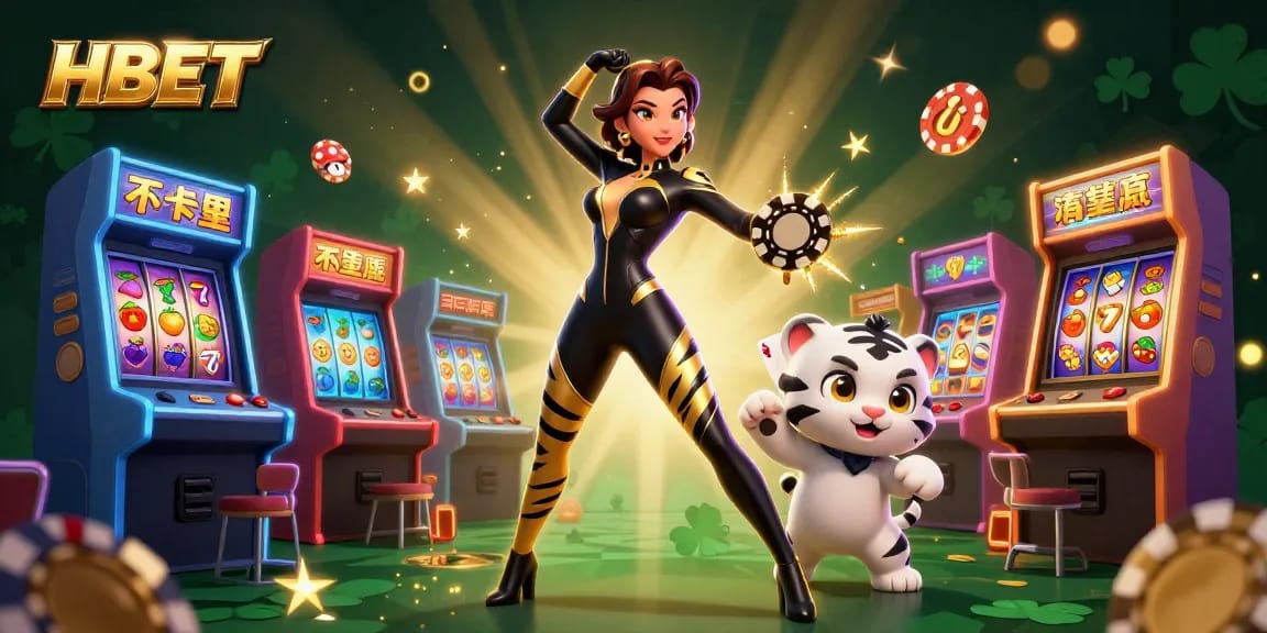 Engage with HBET's casino adventure featuring a dynamic art scene with vibrant gaming elements.