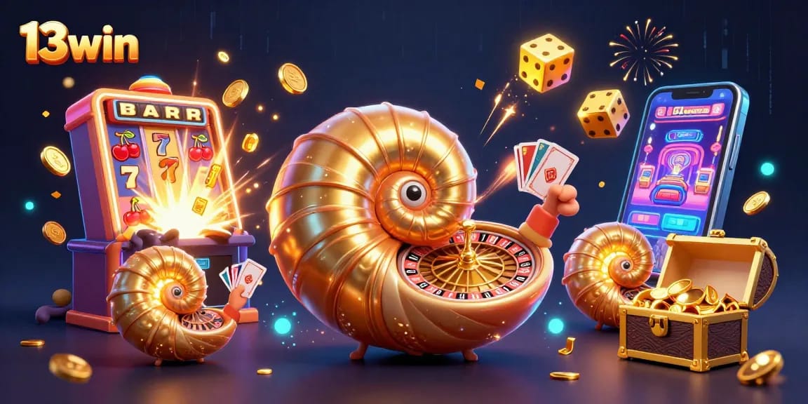 Experience the excitement of 13win with a dynamic casino scene showcasing vibrant characters and game elements.