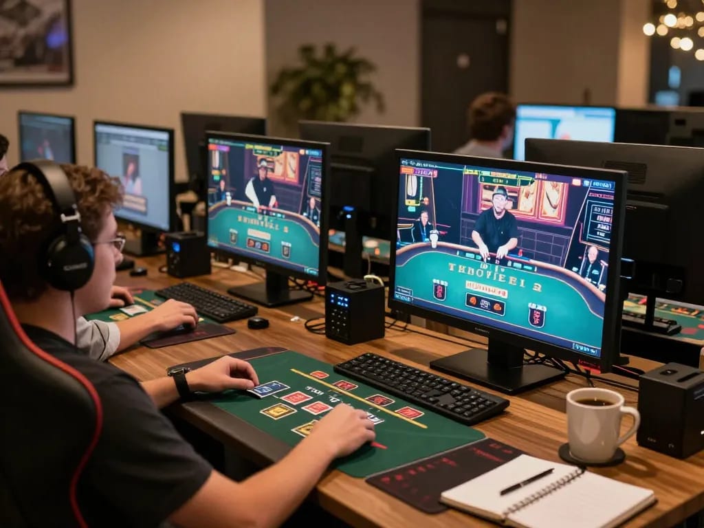 Engage with 88vv by playing live dealer blackjack in a modern home gaming setup.