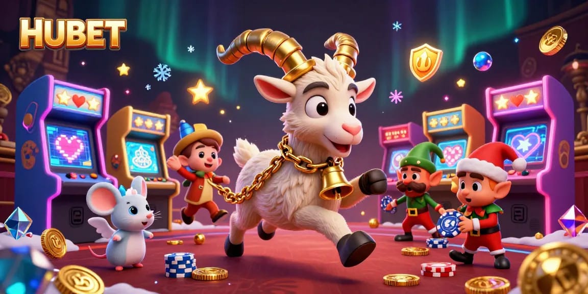 Experience HUBET's dynamic casino atmosphere through an enchanting 3D digital illustration.