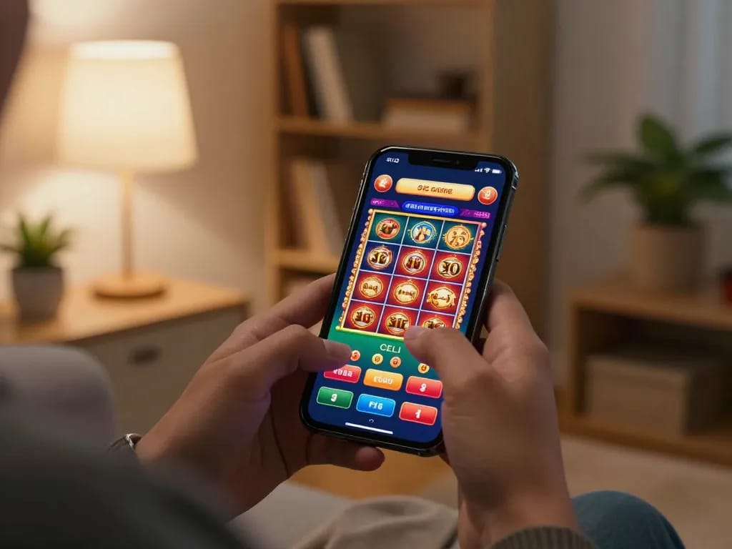 Max88 players engaging in mobile casino gaming experience on their smartphones in a cozy setting.