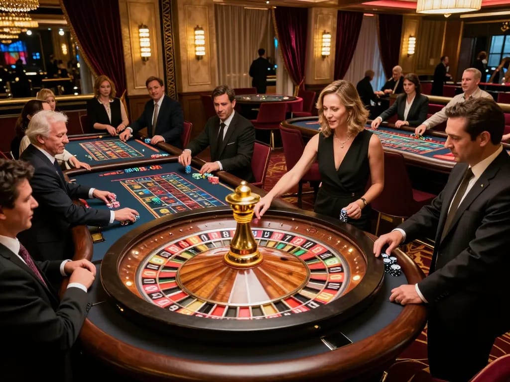 Watch players bet at the thrilling 789win roulette table in an elegant casino