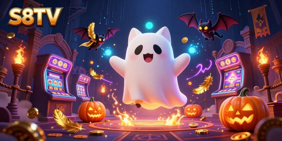 Experience S8TV's thrilling live action with immersive ghostly casino ambiance and vibrant gaming elements.