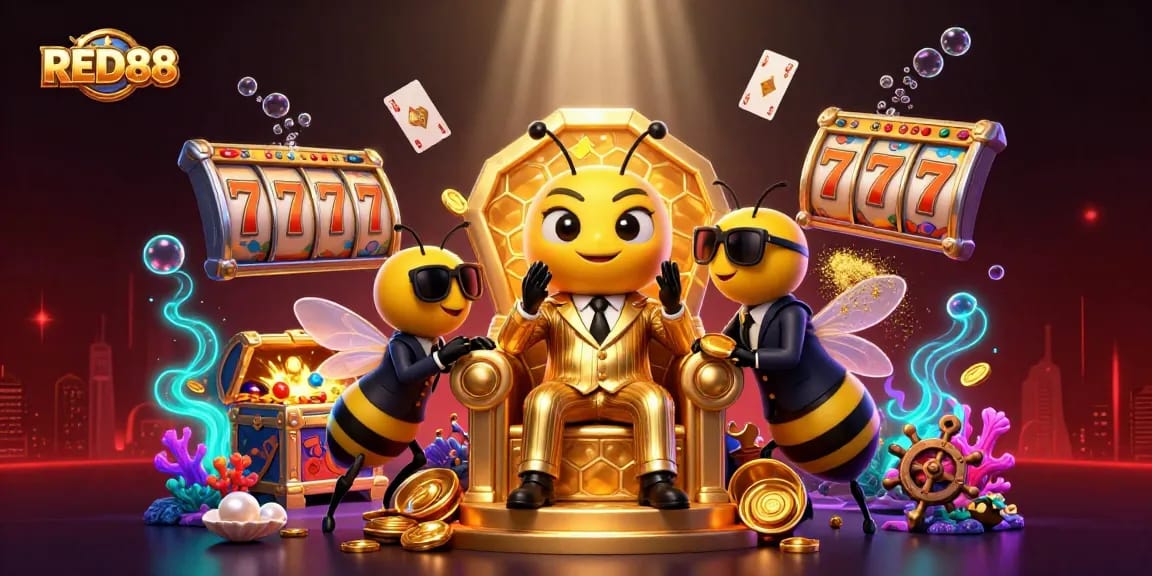 Engage with RED88's thrilling casino world featuring vibrant 3D scenes and immersive gameplay.