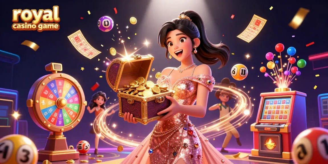 Experience royal casino game with vibrant visual excitement and big wins showcased in a stunning 3D illustration.