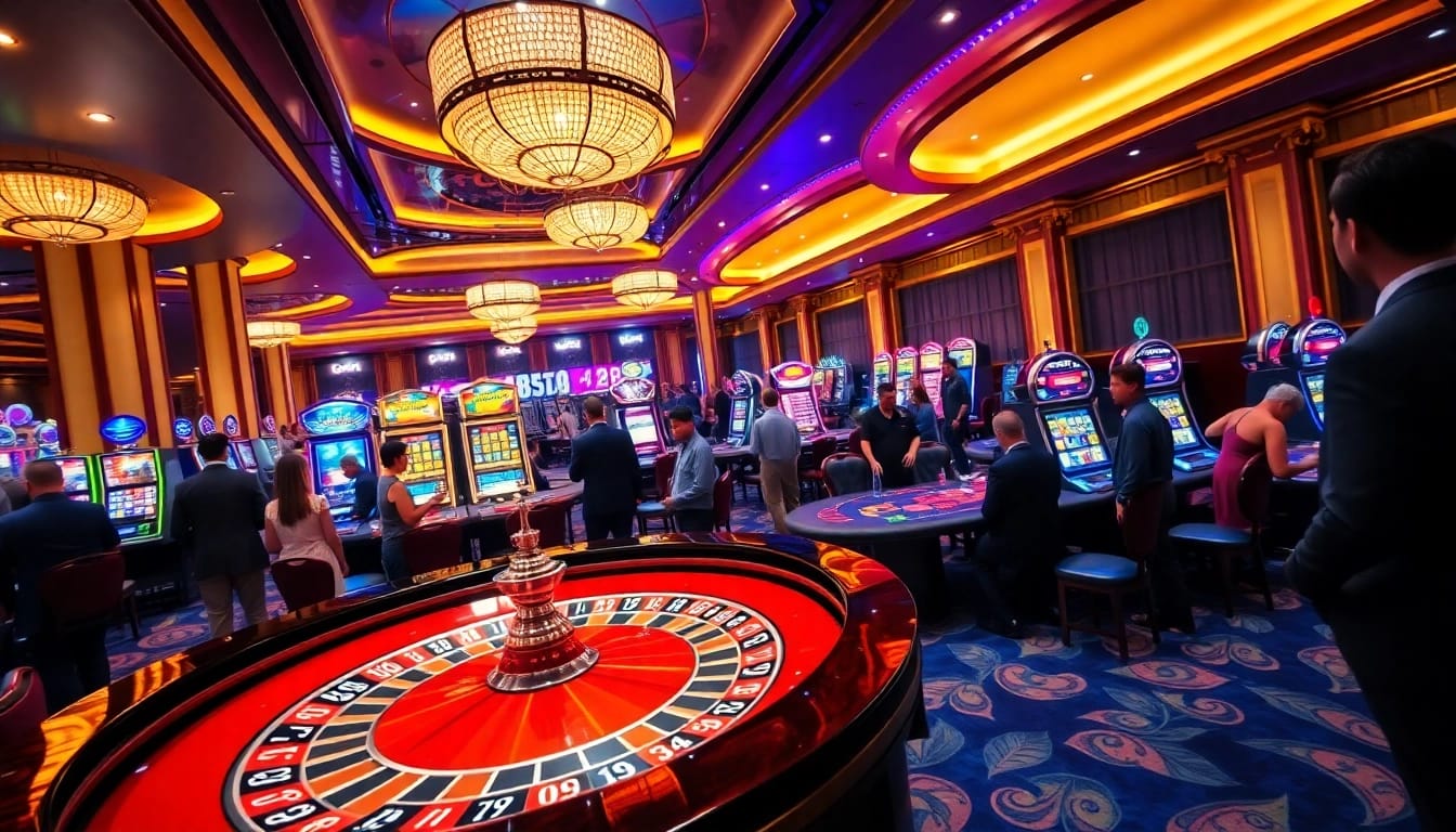 Players enjoying roulette and slots at WE88's luxurious casino.