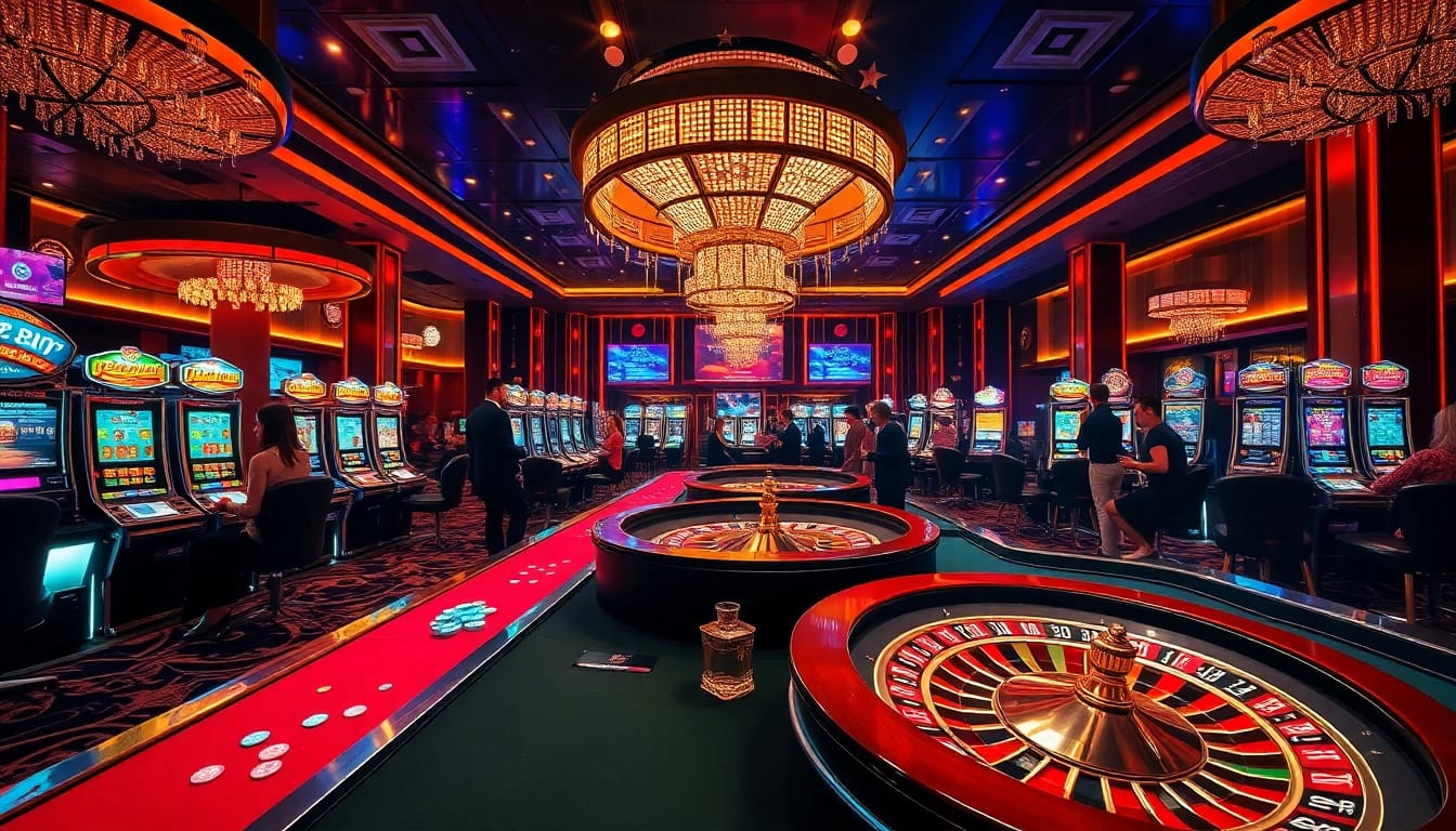 Experience the excitement of betting at 98WIN's luxurious casino tables and vibrant atmosphere.