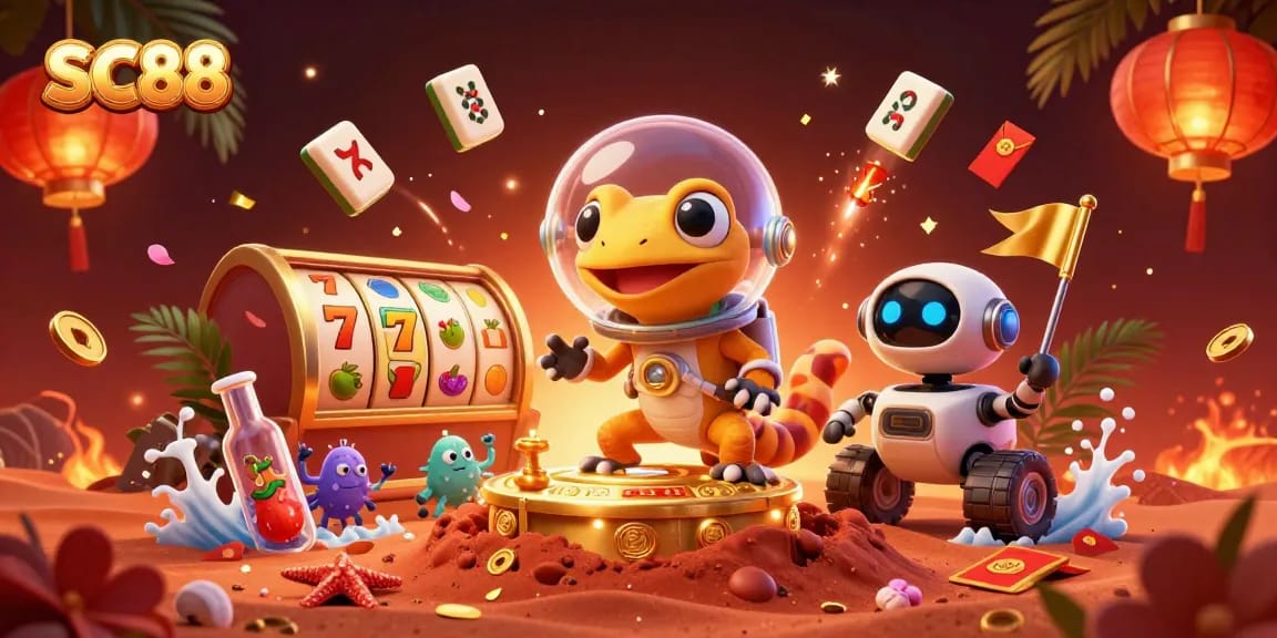 Engage with the SC88 golden casino adventure set on Mars featuring animated slot symbols.