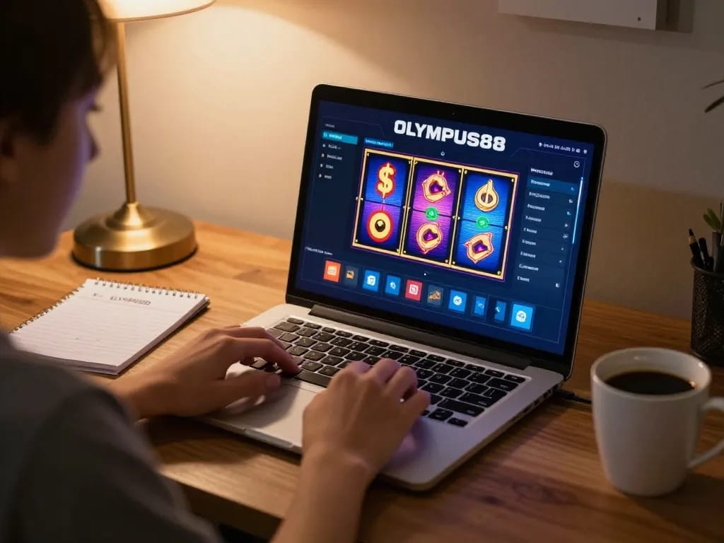Engaging online gameplay session on OLYMPUS88 showcasing vibrant slot machines.