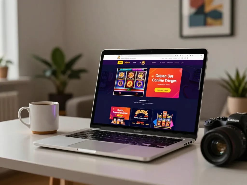 Engaging online gaming experience at DN88, showcasing vibrant slot machines and live dealer gaming interface