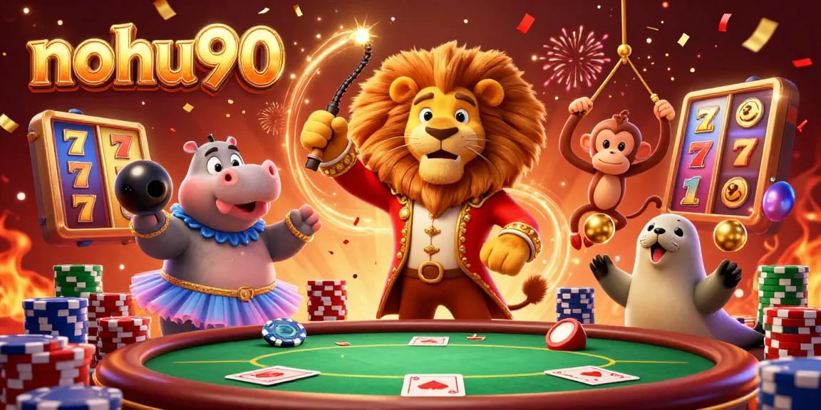 Nohu90 showcases an exhilarating casino atmosphere with vivid characters and dynamic gaming elements.