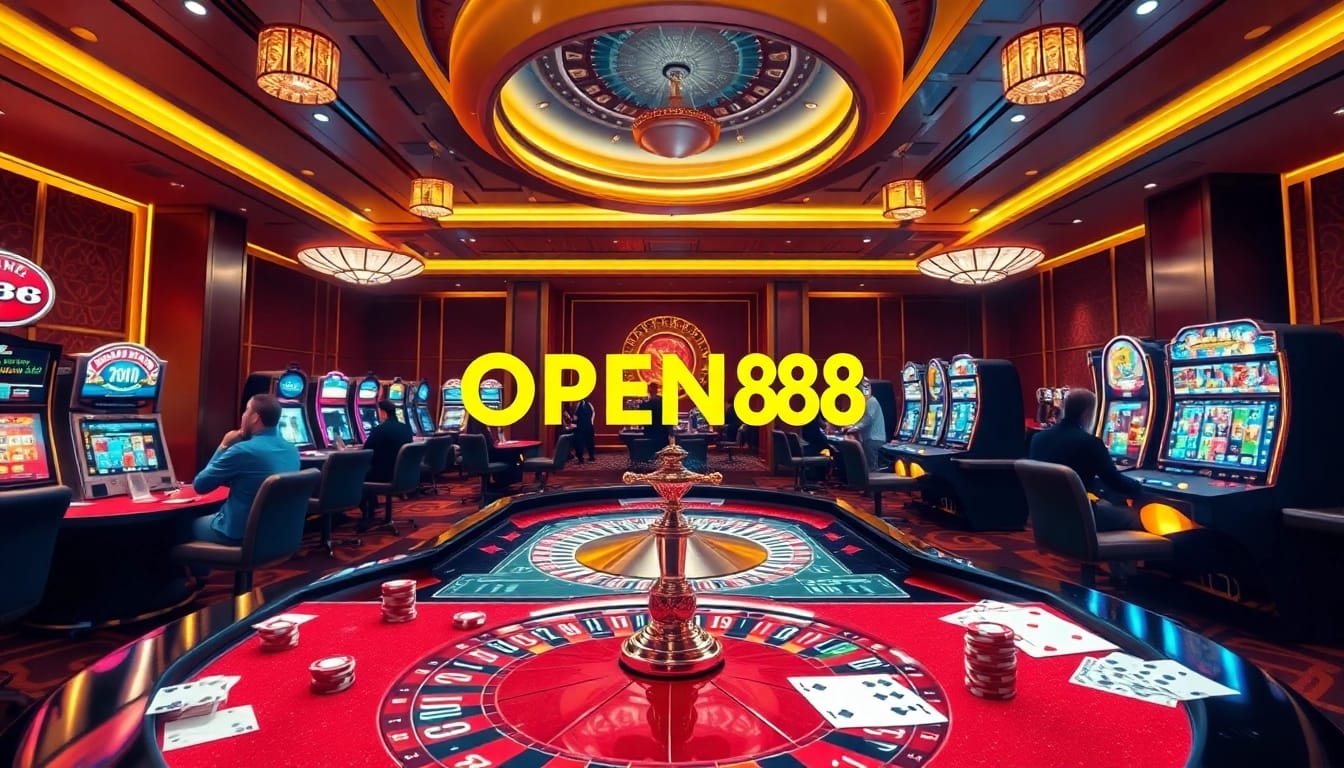 Open88 players enjoying a thrilling casino experience at an elegant roulette table.