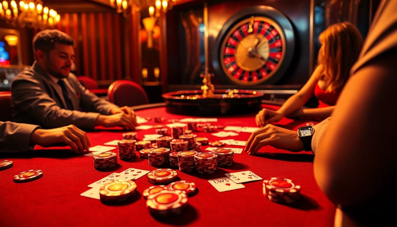 Engage in the thrilling atmosphere of WE88 with poker action and vibrant casino elements.