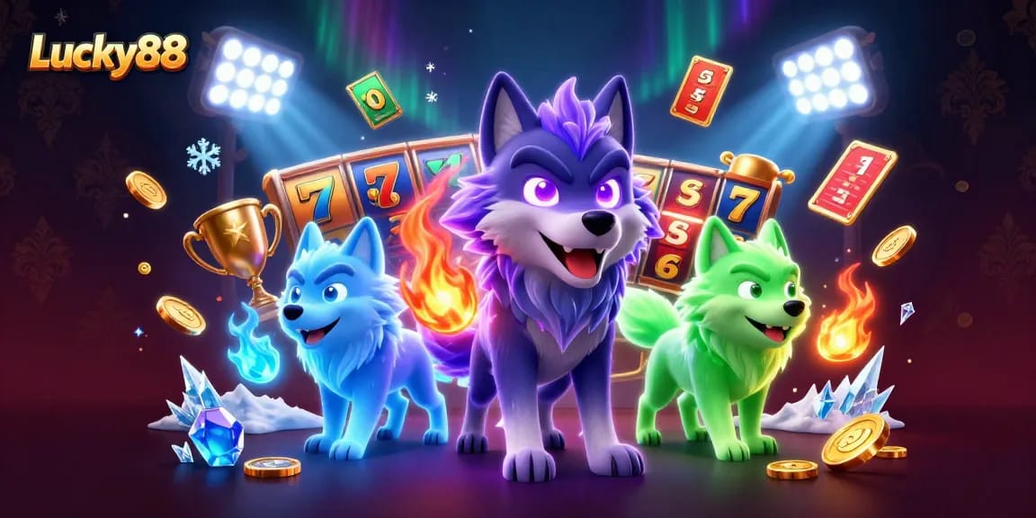 Experience the excitement of Lucky88 with ghostly wolves, jackpot reels, and captivating casino action.