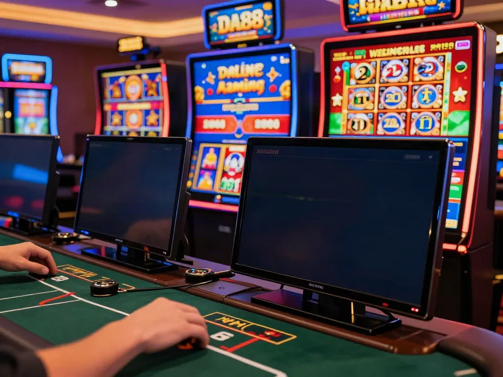 Engaging user interacting with DA88 online gaming platform showcasing casino games.