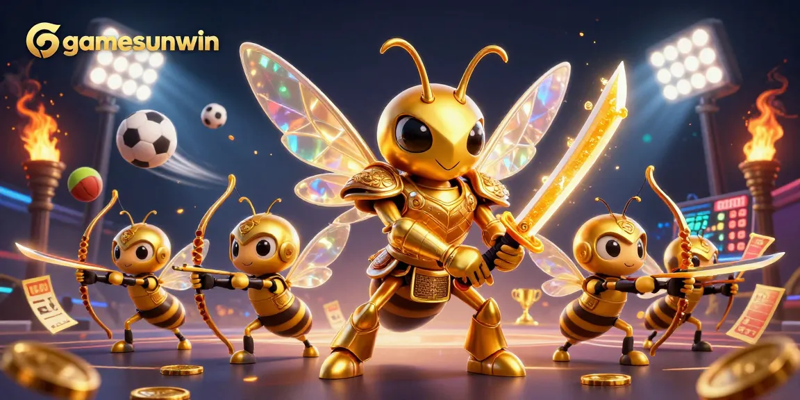 Winning big at gamesunwin with a dynamic casino-themed illustration featuring action-packed characters and exciting elements.