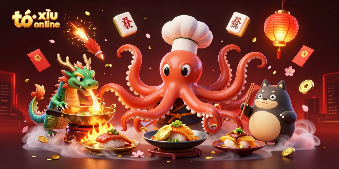 Engaging scene of a vibrant tài xỉu online game with characters and decorations, showcasing playful energy.