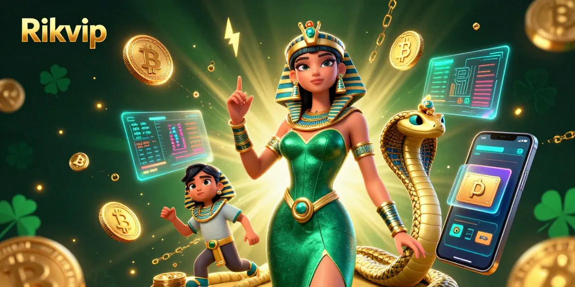 Bet on Rikvip with exciting games and crypto elements in a captivating casino scene.