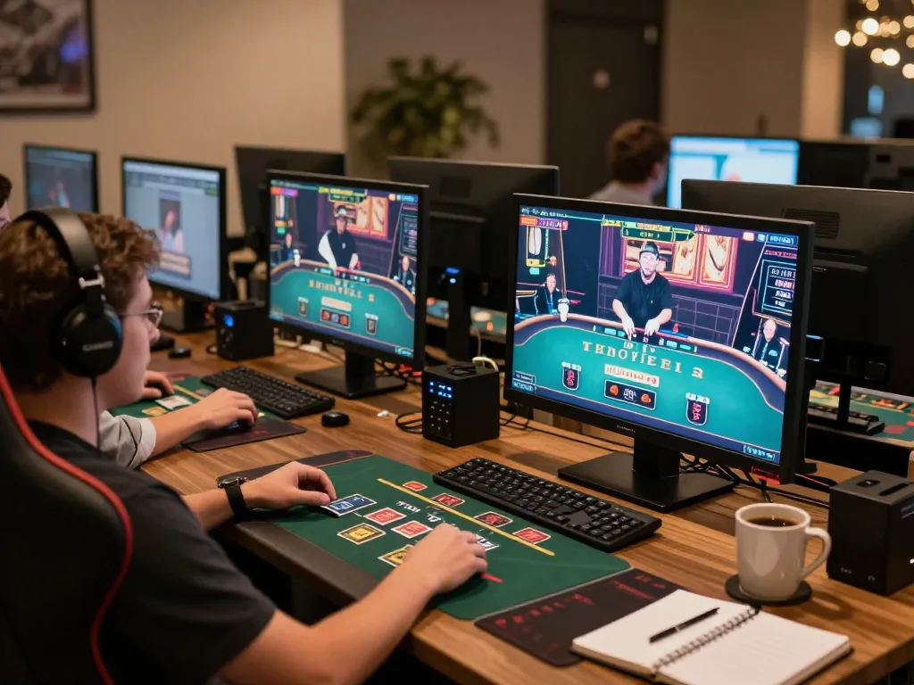 Engage with 88vv by playing live dealer blackjack in a modern home gaming setup.