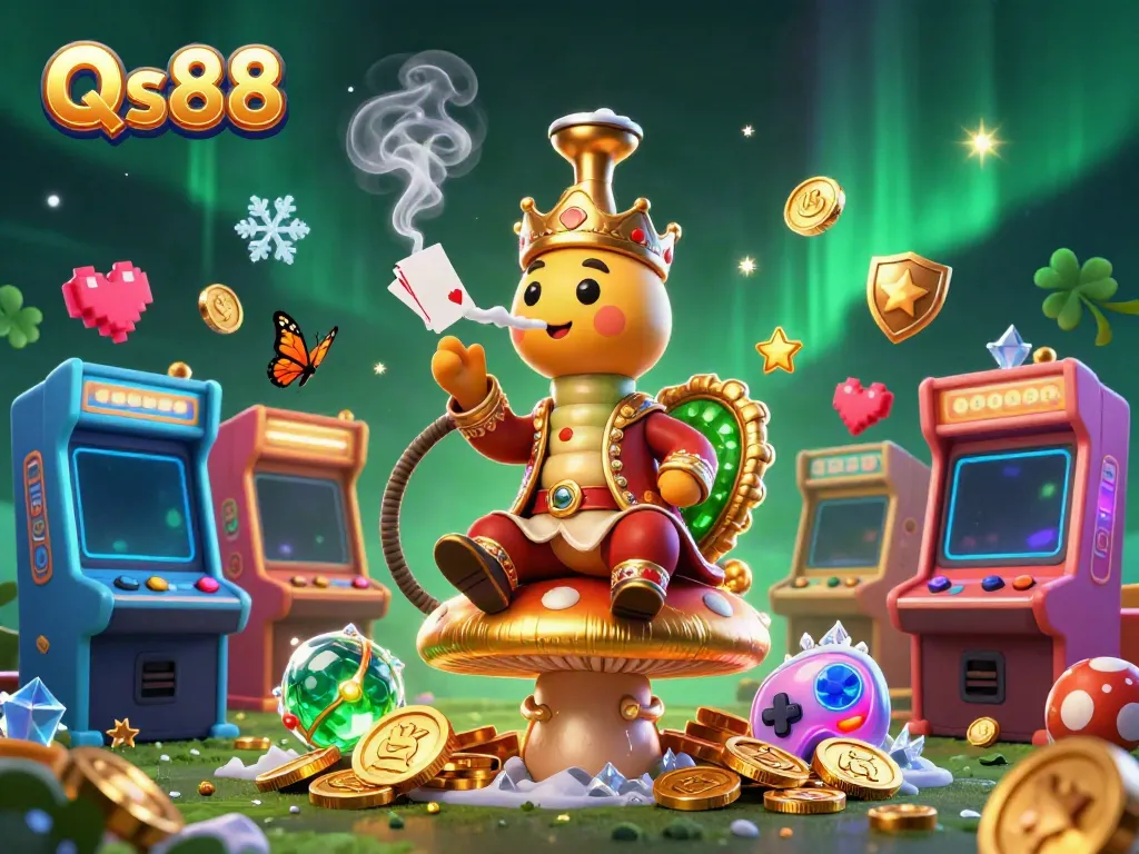 Experience exciting gameplay with the vibrant Qs88 casino scene, featuring unique characters and game elements.