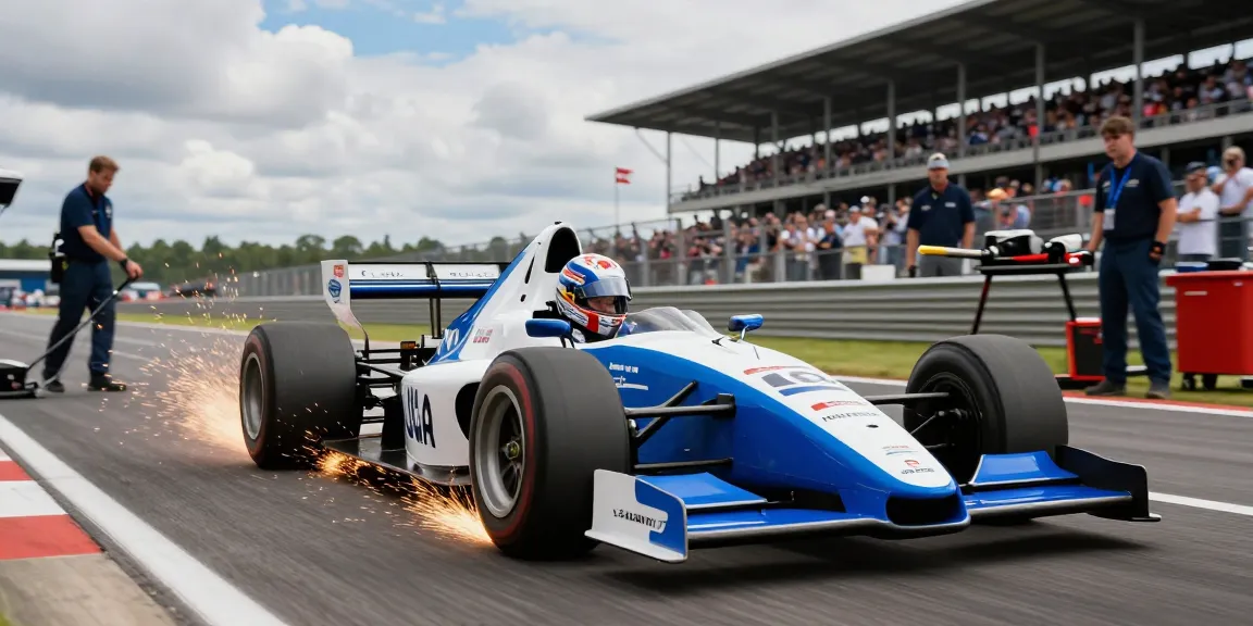 High-speed action shot of a Lola LC88 Formula One car racing during a test session.