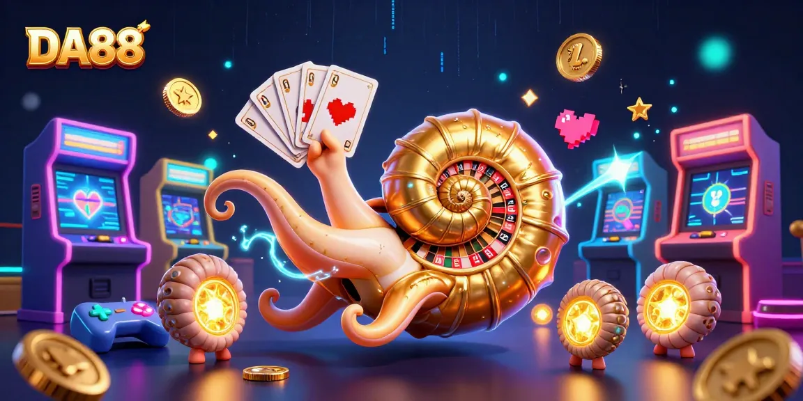 Experience the excitement of DA88 with a dynamic 3D gaming scene featuring ancient casino elements.