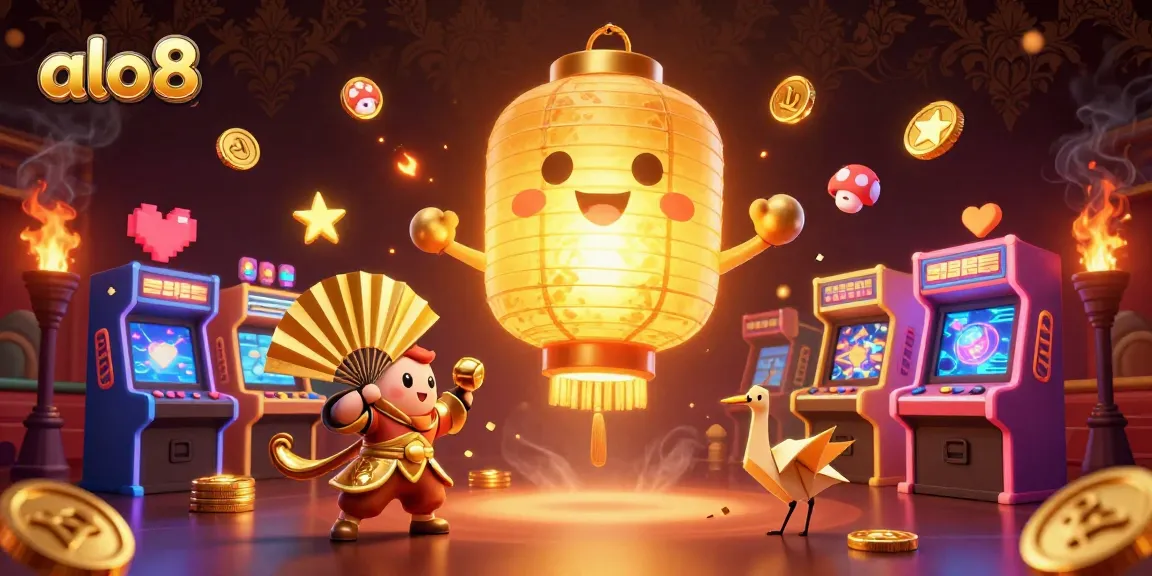 Experience the excitement of winning at alo8 with a vibrant casino illustration featuring colorful gaming elements and lucky symbols.