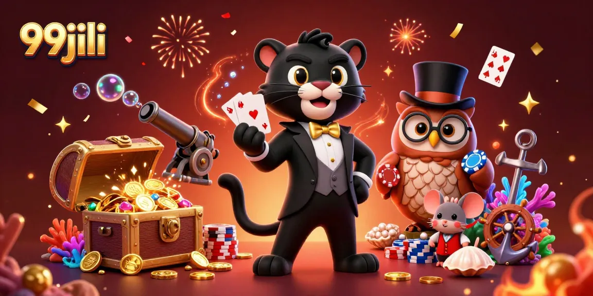 Experience thrilling gameplay at 99jili with stylish characters and dynamic casino elements in an immersive scene.